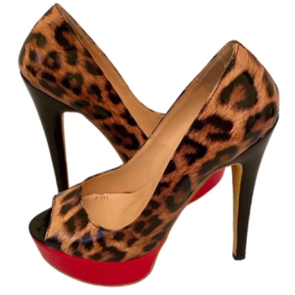 ONLY MAKER Platform Leopard Patent Heels Shoes 36
